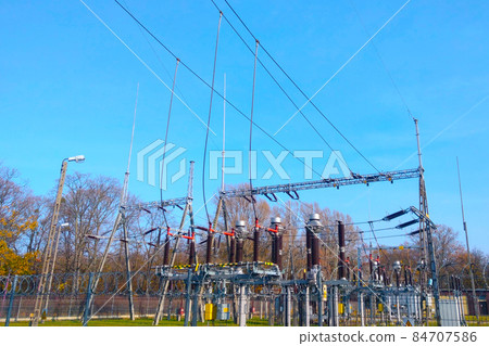 View of the electrical substation. Clean energy, safety. 84707586
