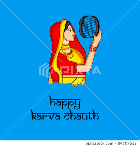 illustration of Hindu Festival Karva Chauth Background 84707612