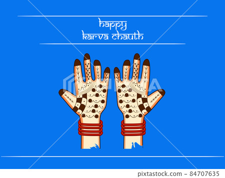 illustration of Hindu Festival Karva Chauth Background illustration of Hindu Festival Karva Chauth Background 84707635