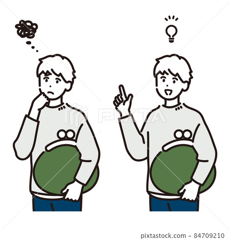 Facial expression illustration set of a man with a wallet Facial expression illustration set of a man with a wallet 84709210