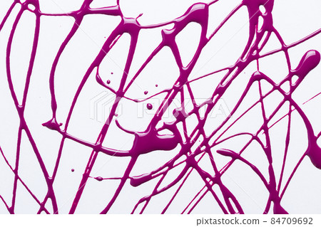Nail polish on a white background in the form of strips and drops Nail polish on a white background in the form of strips and drops 84709692