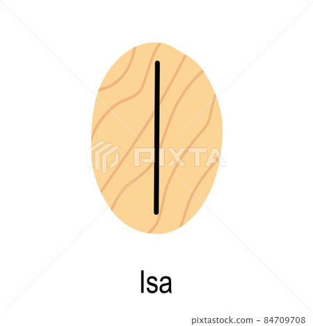 Old rune Isa, ancient Scandinavian alphabet vector illustration, hand drawn typography, occult letters, mystical signs, esoteric concept Old rune Isa, ancient Scandinavian alphabet vector illustration, hand drawn typography, occult letters, mystical signs, esoteric concept 84709708