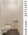 Interior of small clean restroom in miniature style 84711872
