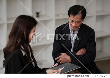 Senior asian man meeting financial adviser for investment, Financial advisor talks with client for financial planning after retirement Senior asian man meeting financial adviser for investment, Financial advisor talks with client for financial planning after retirement 84714776