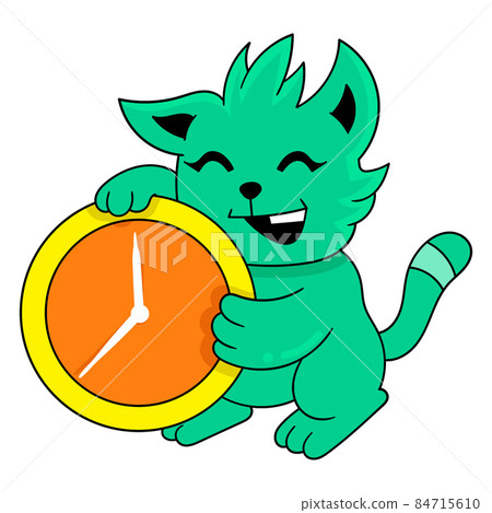 the cat is smiling indicating school break time, doodle icon image kawaii the cat is smiling indicating school break time, doodle icon image kawaii 84715610