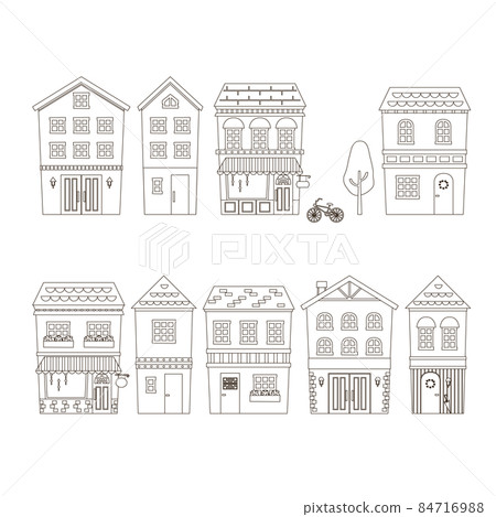 European style building line drawing European style building line drawing 84716988