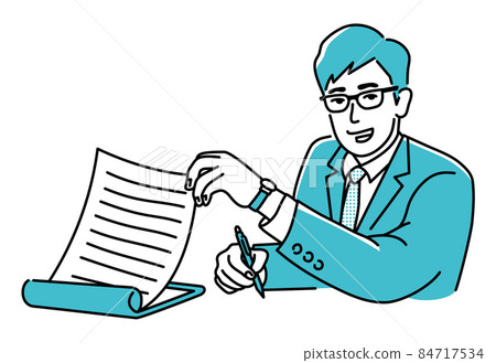 Business person who processes documents Business person who processes documents 84717534