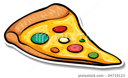 A piece of pizza in cartoon style 84719123