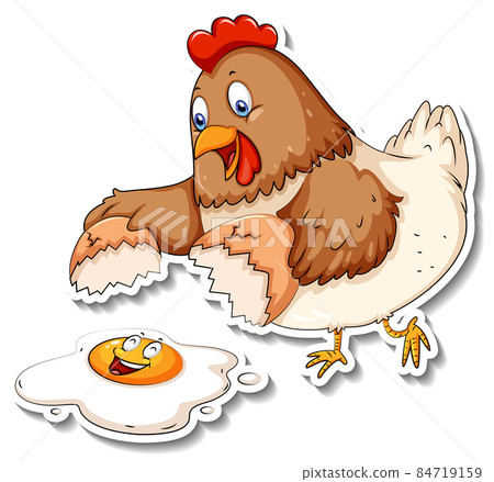A chicken animal cartoon sticker 84719159