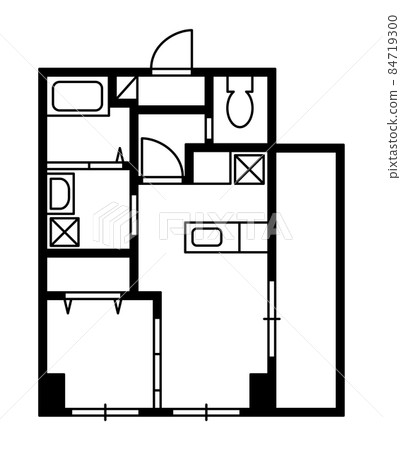 1LDK floor plan 84719300
