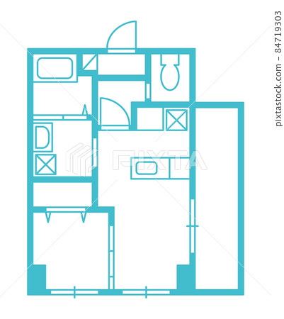 1LDK floor plan 84719303