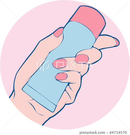 Female hand holding a tube 84719570