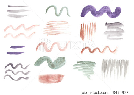 Vintage watercolor brush strokes. Set of hand-drawn elements for design - strokes, waves. Use for logo or web design Vintage watercolor brush strokes. Set of hand-drawn elements for design - strokes, waves. Use for logo or web design 84719773