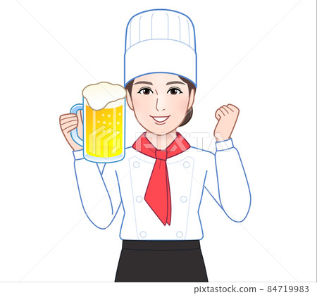 A woman dressed as a cook 84719983