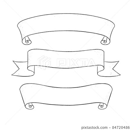 Vector set of line art ribbon banners Vector set of line art ribbon banners 84720486