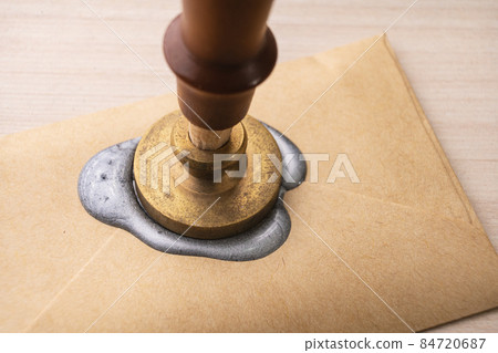 Wax stamp to create a three-dimensional impression. Wax stamp to create a three-dimensional impression. 84720687
