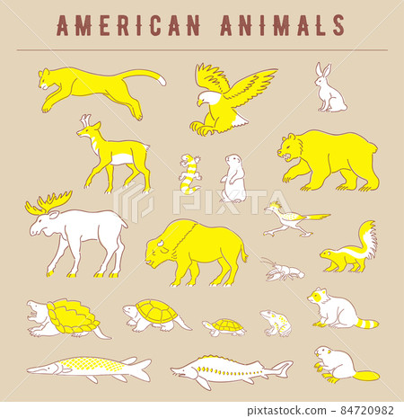 居住在美洲的動物插圖集 84720982