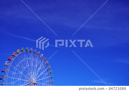 blue sky and ferris wheel blue sky and ferris wheel 84721089