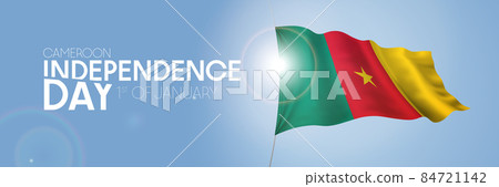 Cameroon happy independence day greeting card, banner with template text vector illustration. 84721142