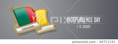 Cameroon happy independence day greeting card, banner vector illustration 84721143
