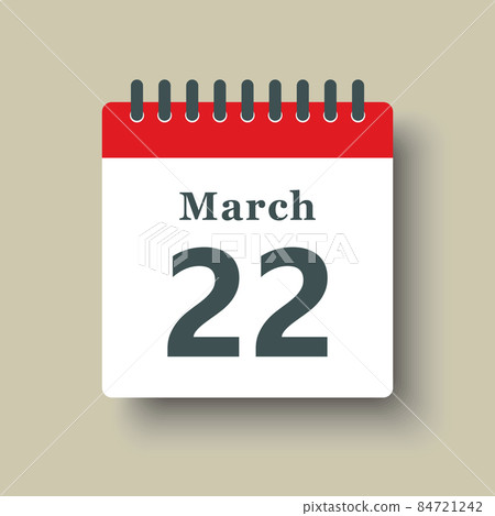 Icon day date 22 March, template calendar page Icon day date 22 March, template calendar page 84721242
