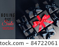 Boxing Day sale, black gift box for online shopping 84722061