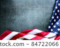 Martin Luther King Day Anniversary - American flag on abstract background 84722066