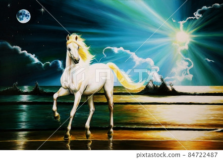 With the sun and the moon behind 84722487