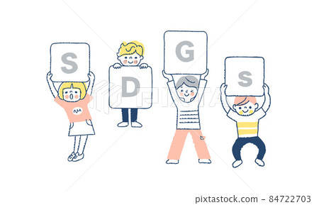 Children with SDGs image boards 84722703