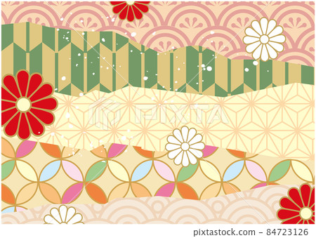 Taisho retro Japanese pattern Japanese style background Taisho retro Japanese pattern Japanese style background 84723126