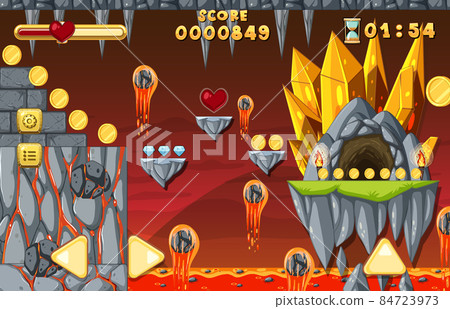 Lava Cave Platformer Game template 84723973
