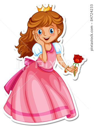 Beautiful princess cartoon character sticker 84724233