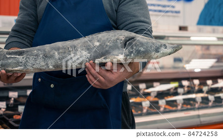 Male fishmonger or fish market worker Male fishmonger or fish market worker 84724258