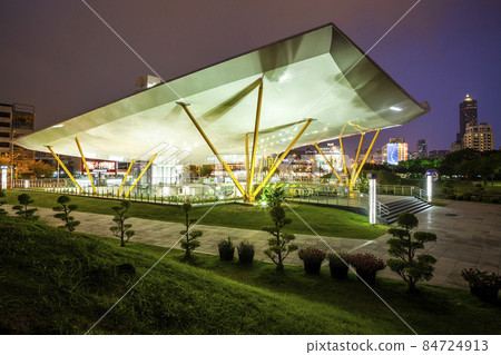 Night View of the Formosa Boulevard metro station of Kaohsiung MRT in Taiwan, It is one of the stops on the Red Line of the Kaohsiung MRT. 84724913