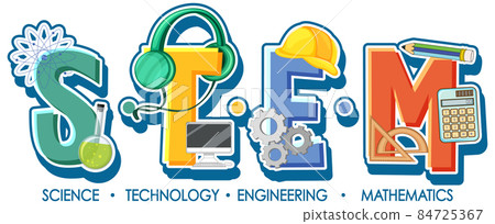 STEM logo with education and learning icon elements 84725367