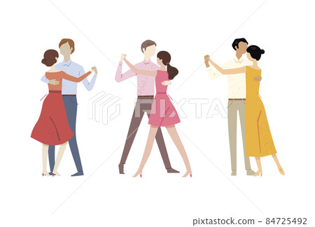 Set of dancing pairs on white, vector illustration Set of dancing pairs on white, vector illustration 84725492