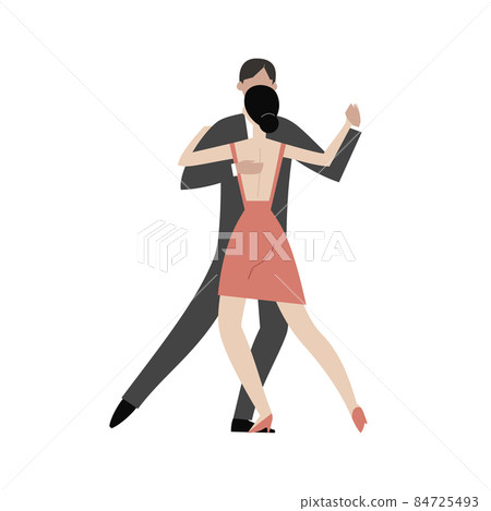 Illustration of a couple dancing on white 84725493