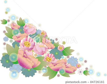 牡丹和肥皂泡的背景色插圖 84726181