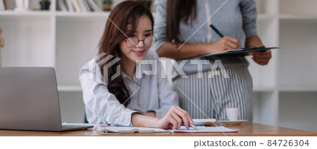 Business People Planning Strategy Analysis from financial document report, Office Concept. 84726304