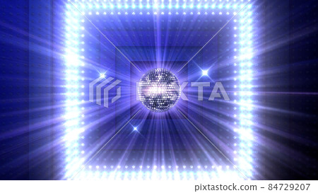 Mirror Ball Disco Club Dance Glitter 3D Illustration Background Back 84729207
