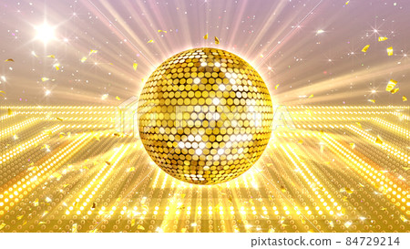 Mirror Ball Disco Club Dance Glitter 3D Illustration Background Back 84729214