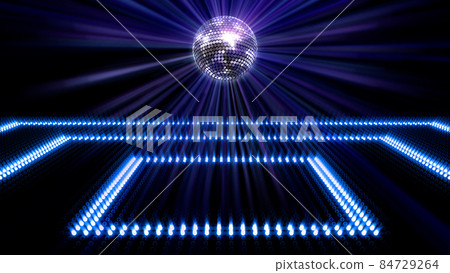 Mirror Ball Disco Club Dance Glitter 3D Illustration Background Back 84729264