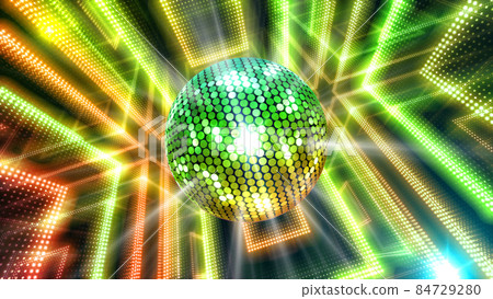Mirror Ball Disco Club Dance Glitter 3D Illustration Background Back 84729280