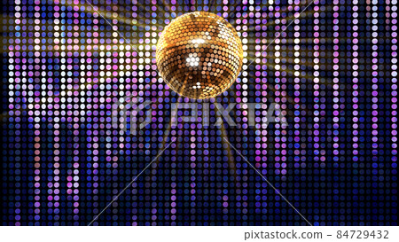 Mirror Ball Disco Club Dance Glitter 3D Illustration Background Back 84729432