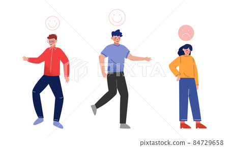 Emotional Teen Boy and Girl Character Feeling Happy and Frustrated Vector Set Emotional Teen Boy and Girl Character Feeling Happy and Frustrated Vector Set 84729658