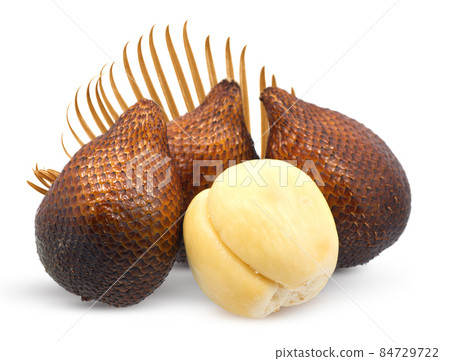 Snack skin fruit or Salak fruit isolated on white background Snack skin fruit or Salak fruit isolated on white background 84729722