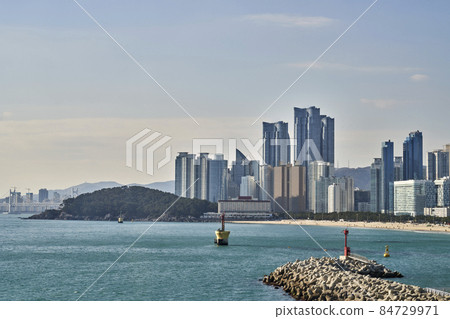 Dongbaek Island, skyscrapers, Marine City, Haeundae Beach, Haeundae-gu, Busan Dongbaek Island, skyscrapers, Marine City, Haeundae Beach, Haeundae-gu, Busan 84729971