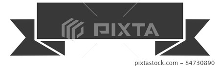 Empty ribbon badge. Vintage black quality label 84730890