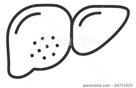 Liver icon. Hepatic symbol in outline style. Human organ 84731025