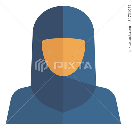 Saudi woman flat icon. Muslim person in tudung 84731071